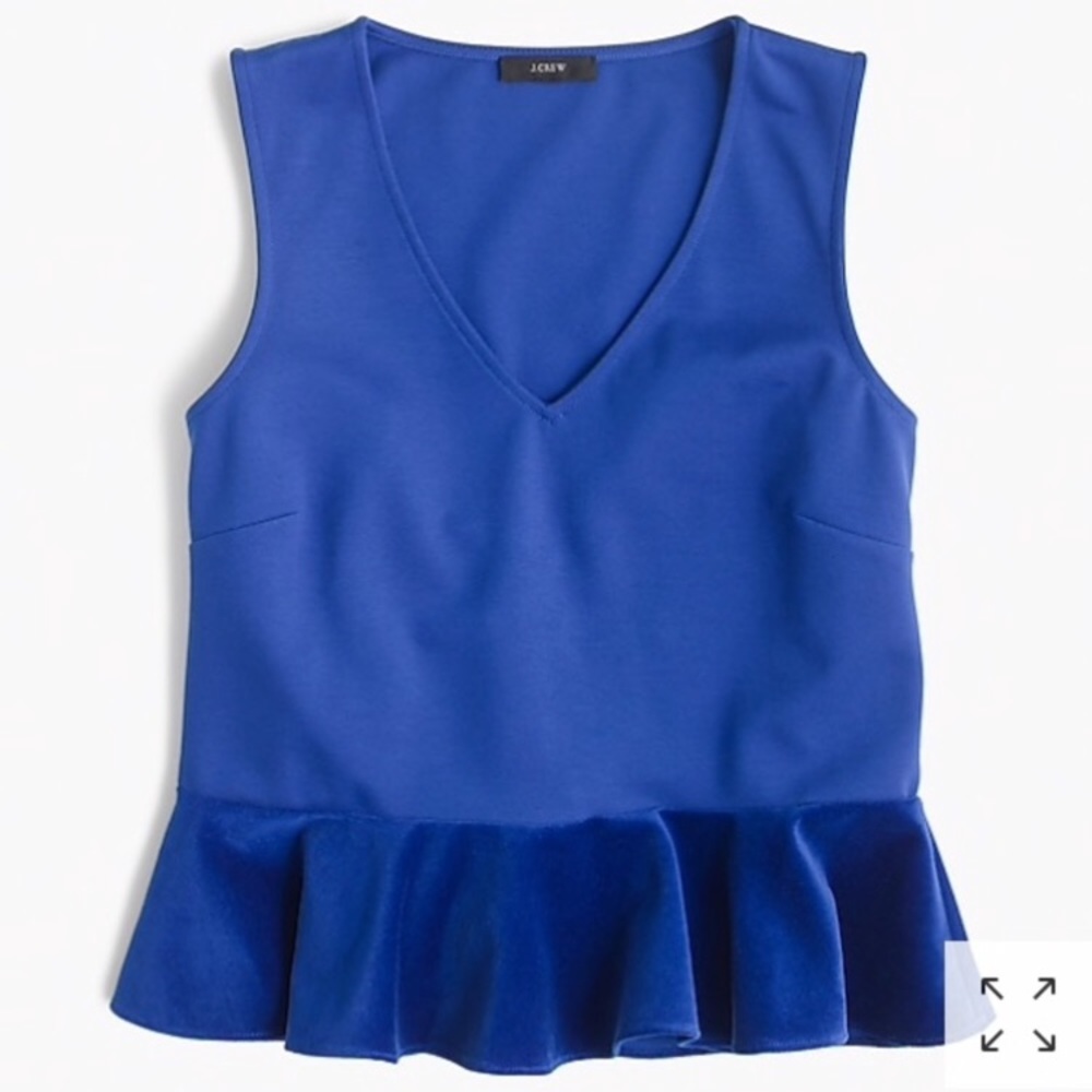 NWT J Crew blue peplum sleeveless top